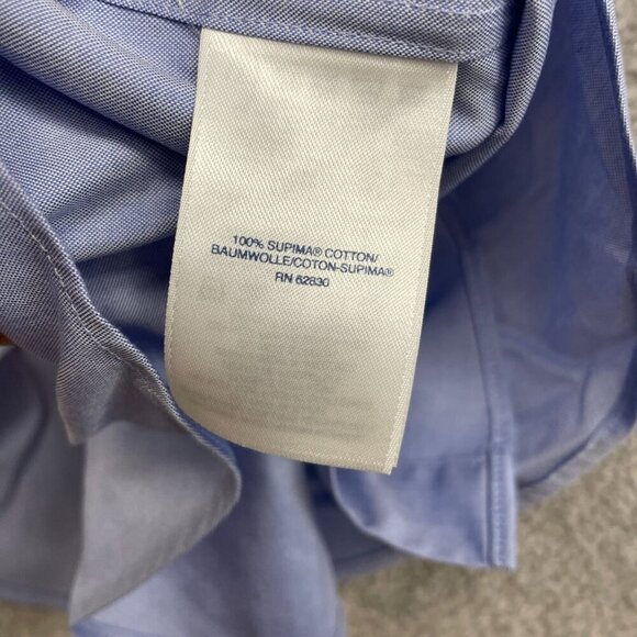 NEW Lands' End Men's 15.5 Light Blue Supima Cotton Tailored Fit Dress Shirt - Picture 8 of 9